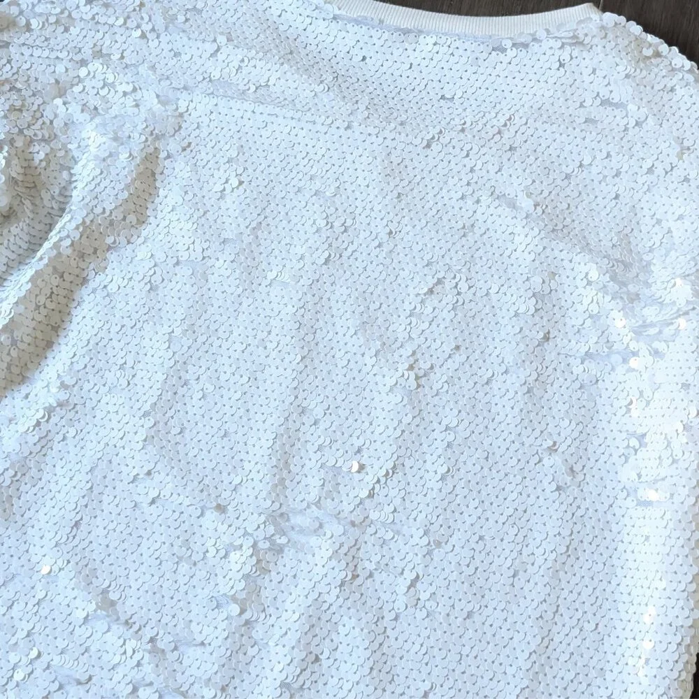 Art Class for Target, Girls White Sequined Sweatshirt, Sz XL (14/16)